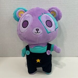 KREW District Plush Lunar Teddy with Black Overalls & Shirt 12" Purple Krewbies